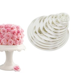 11件套玫瑰塑料切模立體翻糖玫瑰花 塑料餅乾壓模奧斯丁花瓣切模