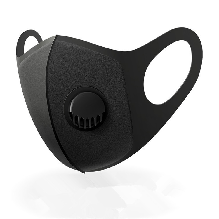 现货 黑色海绵口罩  呼吸阀双层海棉口罩 彩色儿童口罩防护透气