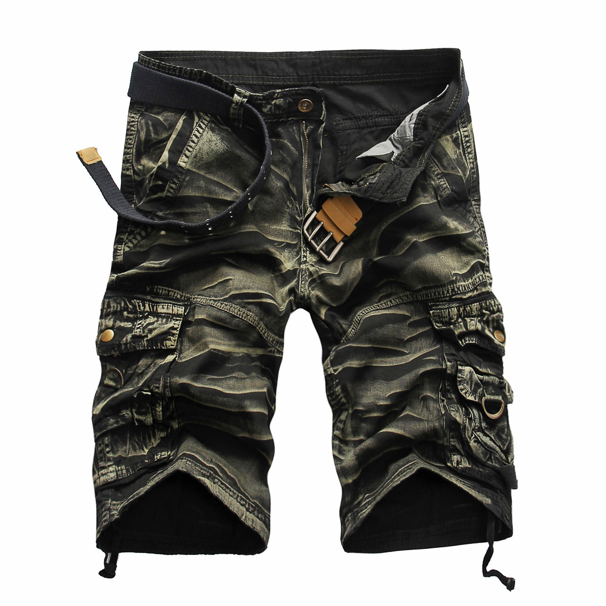 280g Weight Shorts Pants Length Cotton Fabric Type Mid Waist Waist Line Cargo Pants Pants Type Inelastic Elasticity Holiday, Street Occasion Loose Fit Type Solid Color Pattern Summer Season Men's Gender Casual Style Men's Solid Color Casual Loose Men's Bottoms 5