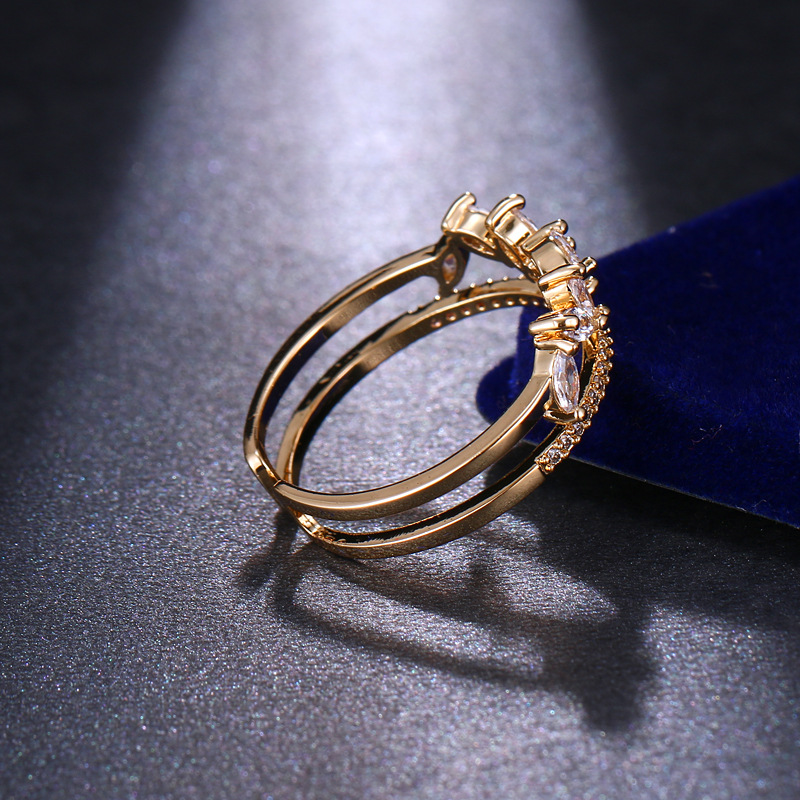 creative design adjustable ring with zircon