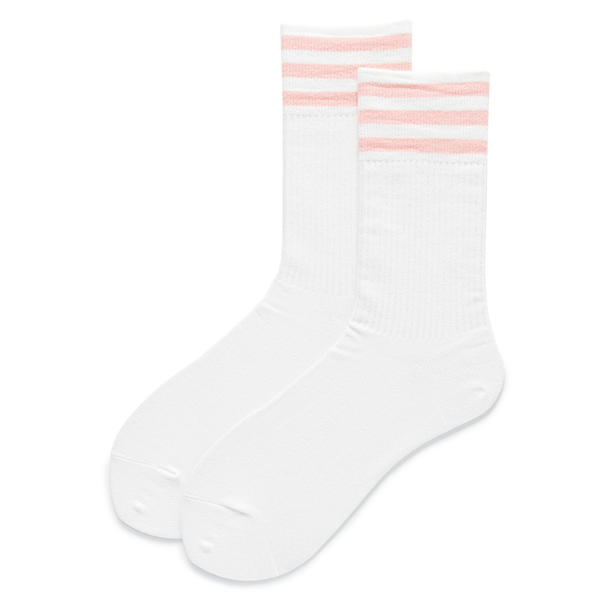 白地に薄い粉のストライプ