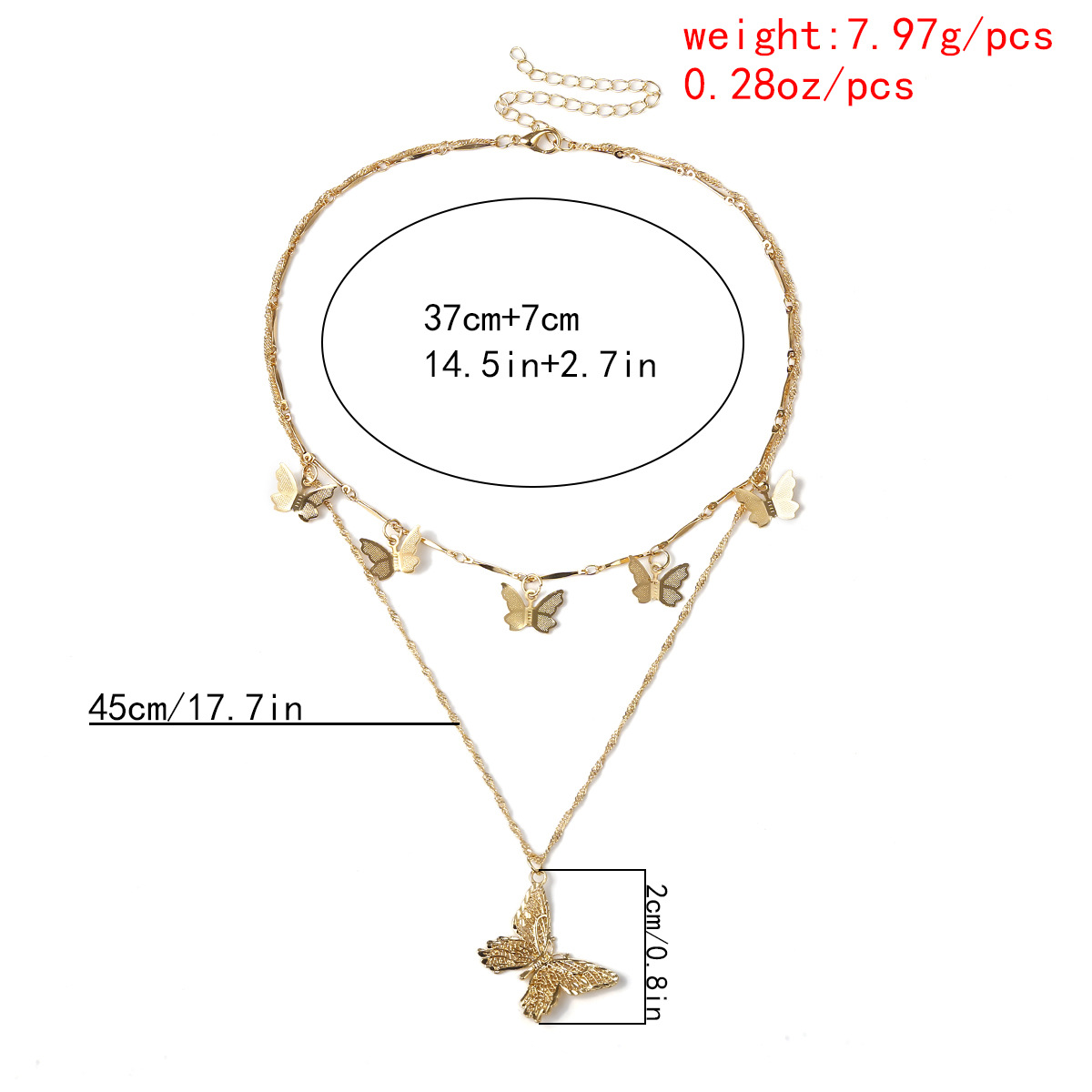 Fashion Jewelry Wild Hollow Animal Geometric Ornaments Temperament Small Butterfly Tassel Necklaces display picture 1