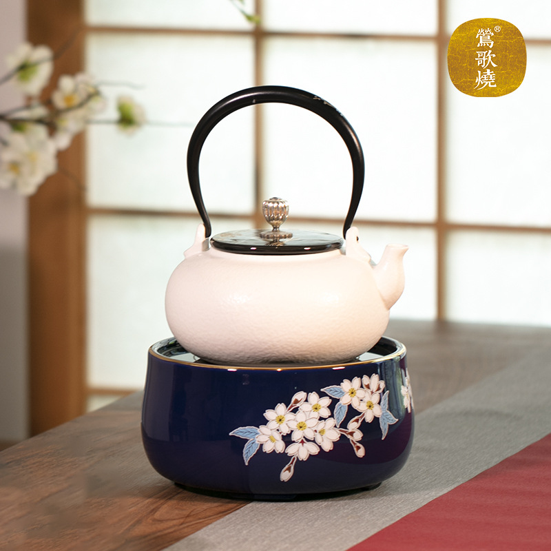 莺歌烧 电陶炉静音九谷茶炉家用台式小型迷你烧水煮茶器日式电炉|ms
