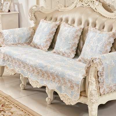 欧式沙发垫奢华组合皮沙发防滑布艺坐靠垫贵妃全包套四季通用定做