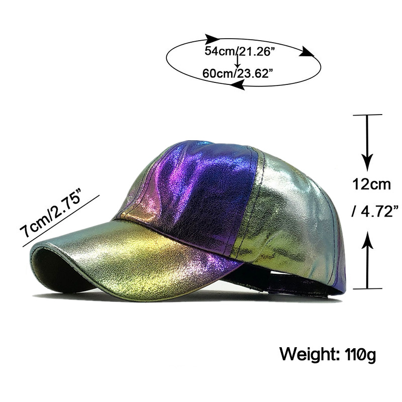 Unisex Duckbill Baseball Cap Adjustable Pu Leather Streetwear Hat_voghion.com