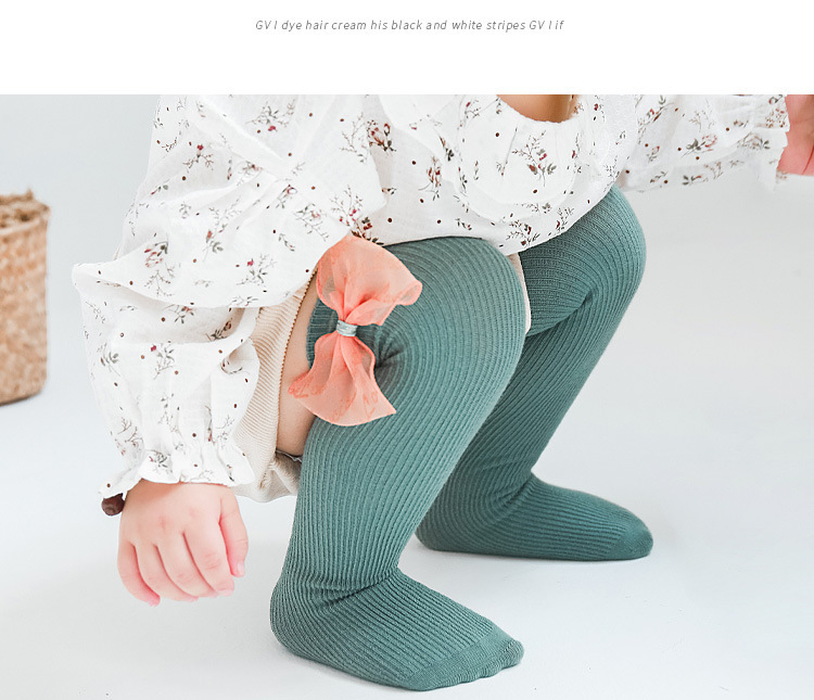 Mid-length Tube Socks Autumn New Solid Color Socks Cute Bow Baby Over-knee Socks display picture 4