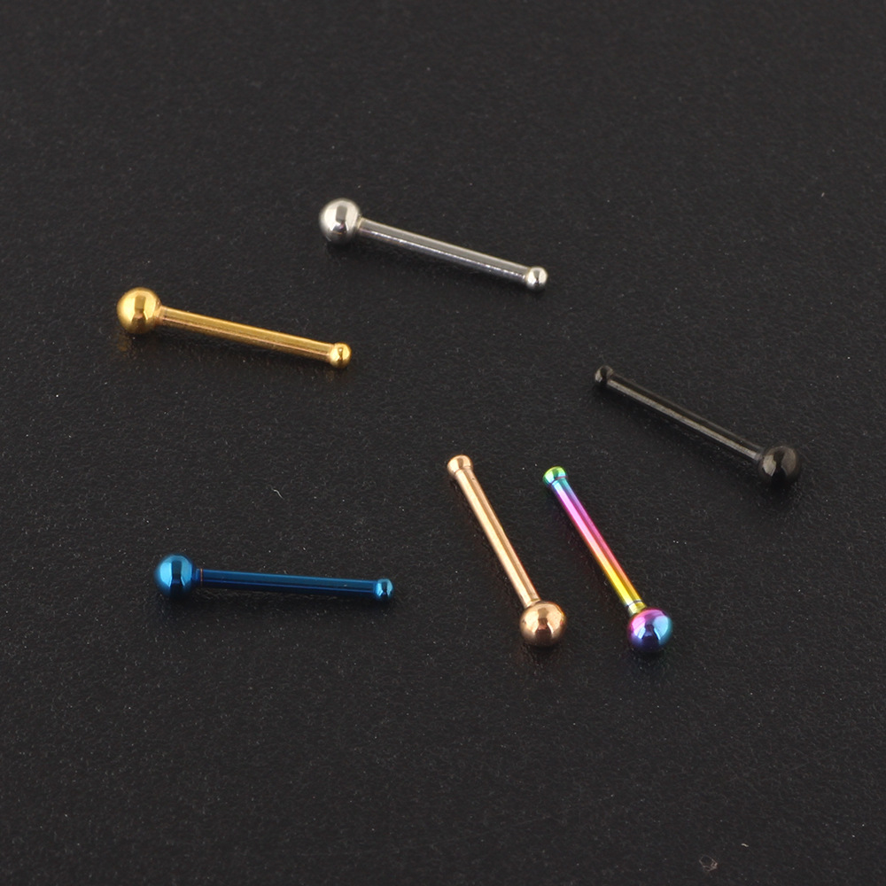 Simple Style Solid Color Stainless Steel Nose studs 1 Piece