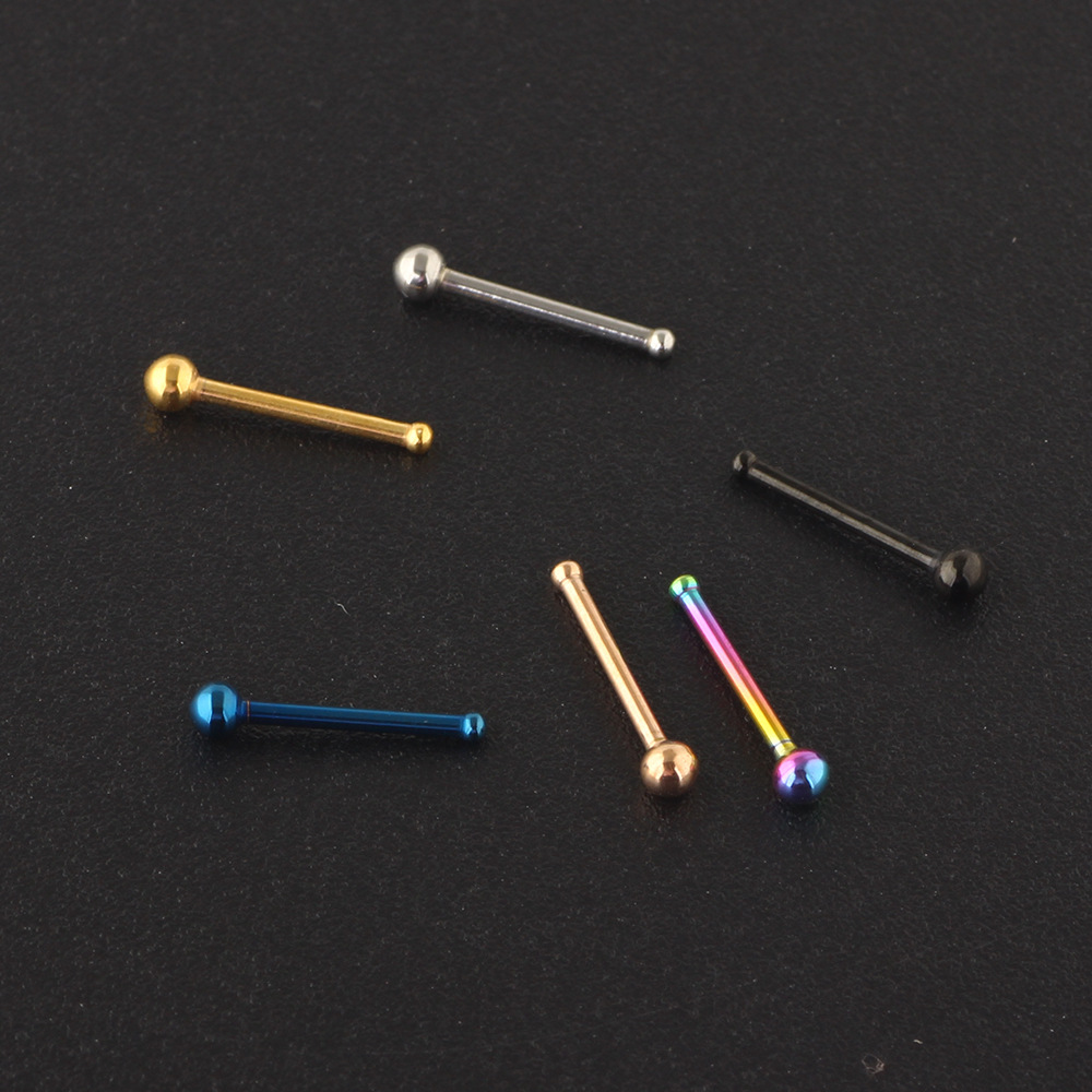 Simple Style Solid Color Stainless Steel Nose Studs 1 Piece display picture 4