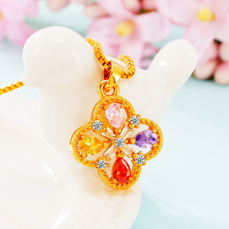 Luz de lujo imitación 18K oro pulsera de color joya moda chica joyería moda simple Vietnam arena oro clavícula cadena