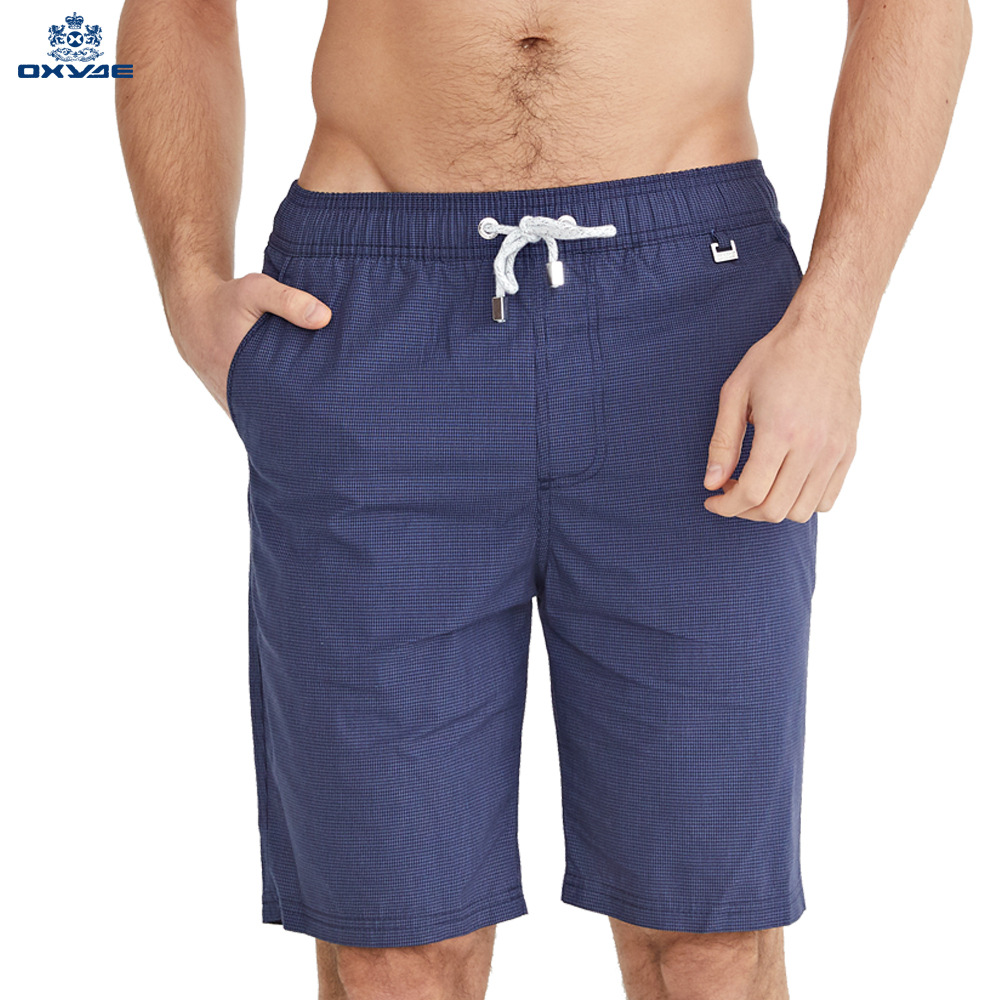 男装短裤夏季透气格纹梭织短裤户外居家通勤棉五分裤现货批发男裤