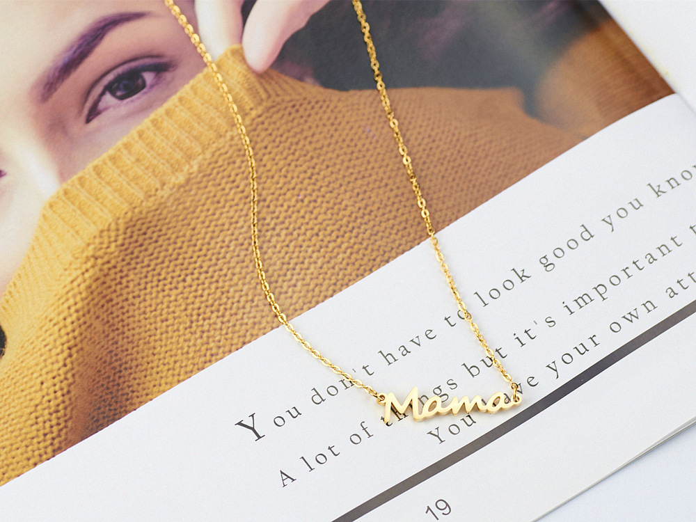 Edelstahl 304 18 Karat Vergoldet Einfacher Stil Überzug Brief Halskette Mit Anhänger display picture 6