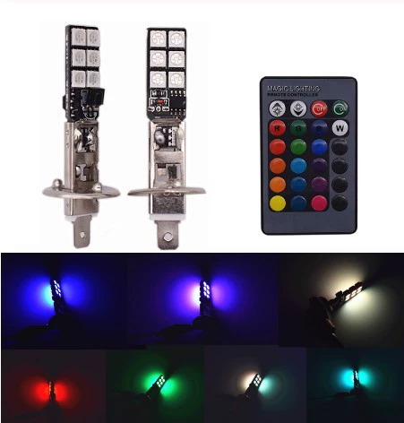 Cross -border посвящено H1 H3 880 881 5050 12smd RGB с пультом цветной туман свет передняя подсветка