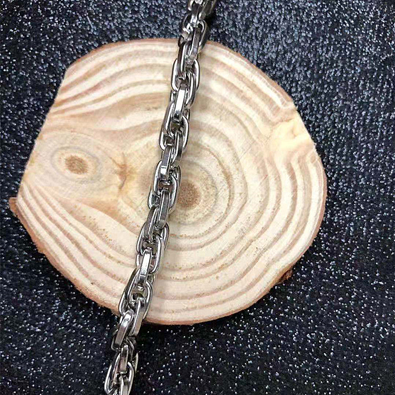 Personalised Twisted Rope Chain Necklace For Men Titanium Steel_voghion.com