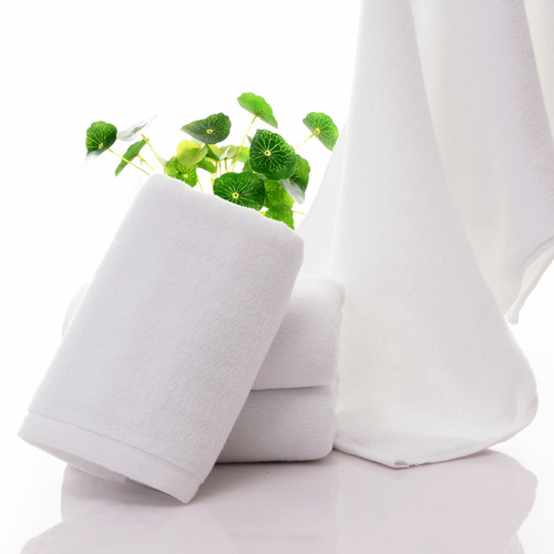 Pure cotton white towel, thick and absorbent, soft face towel, hotel and guesthouse bathroom supplies, manufacturer wholesale, embroidered logo