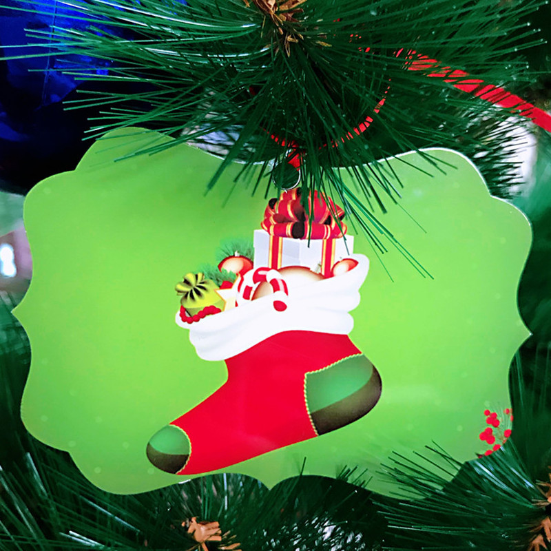 热转印铝制圣诞挂件DIY金属热升华铝板吊牌热转印空白圣诞挂件