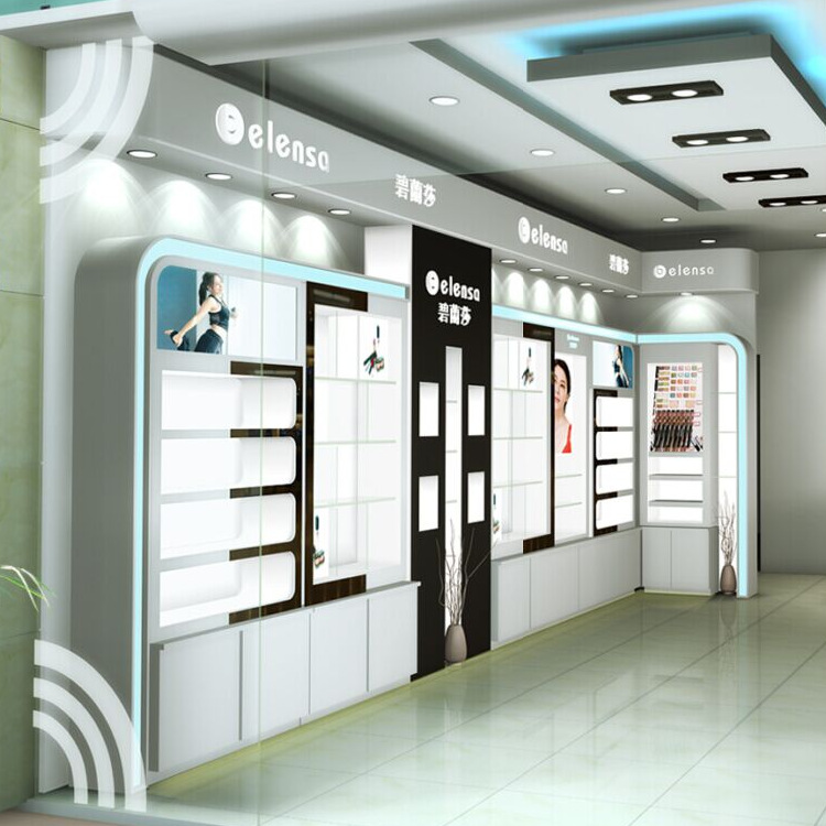 精美大气韩式化妆品专卖店展柜化妆品柜台饰品展柜化妆品展示柜