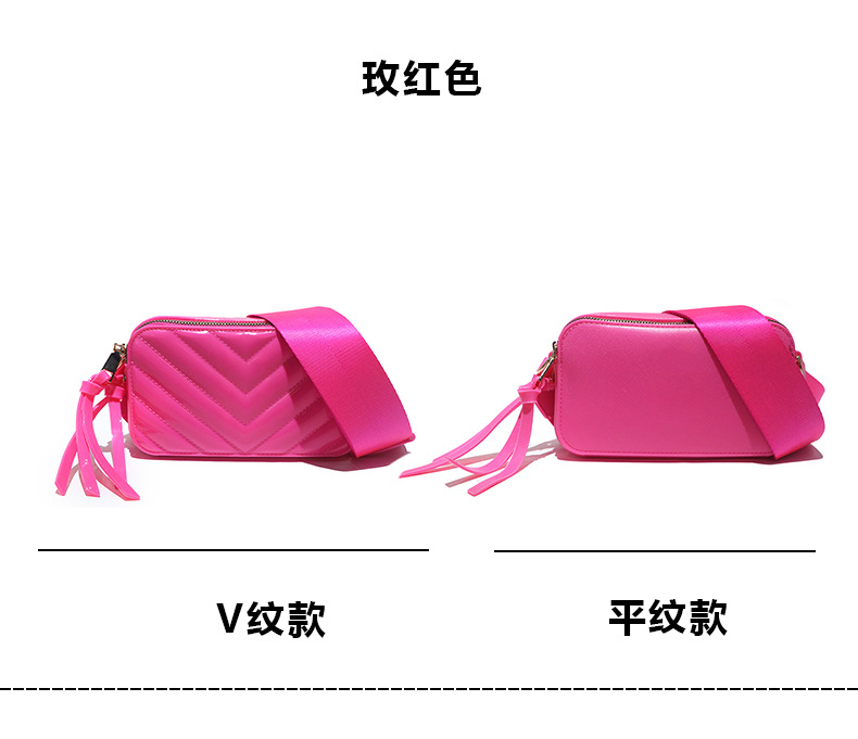 2025 New trendy autumn jelly bag, camera bag, fashionable wide shoulder strap, single-shoulder crossbody bag, Marc bag, macaron color undefined