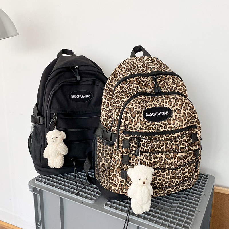 Retro Leopard Print Large-capacity Schoolbag display picture 72