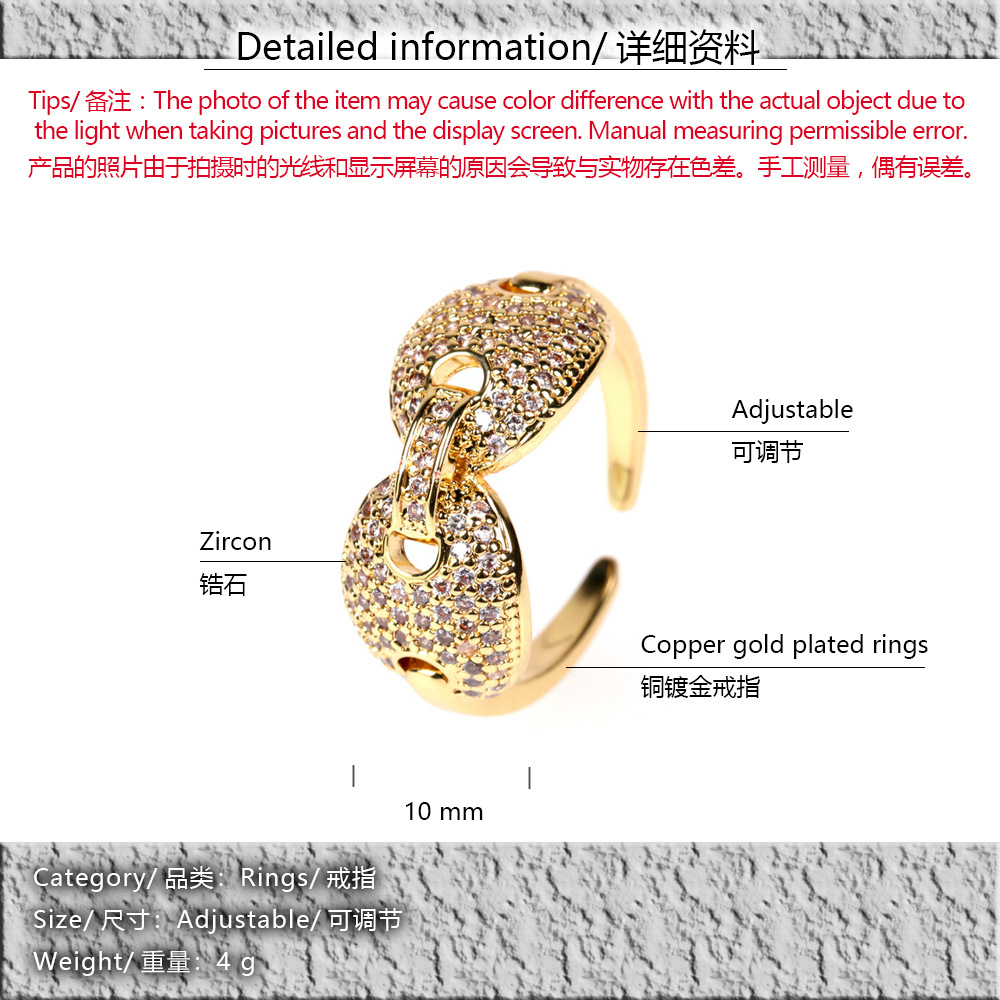 hiphop  micro inlaid full of diamonds fashion open  ringpicture1