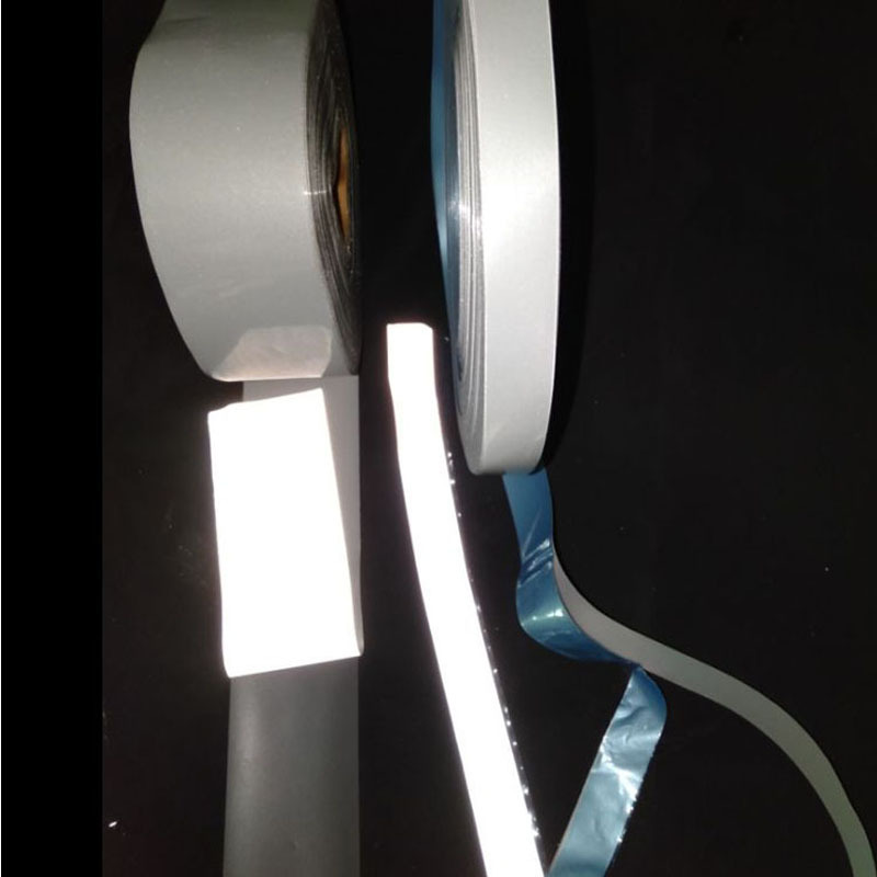 亮银弹力TPU反光热帖膜 幻彩热转印反光膜 1cm弹性热转印反光膜条