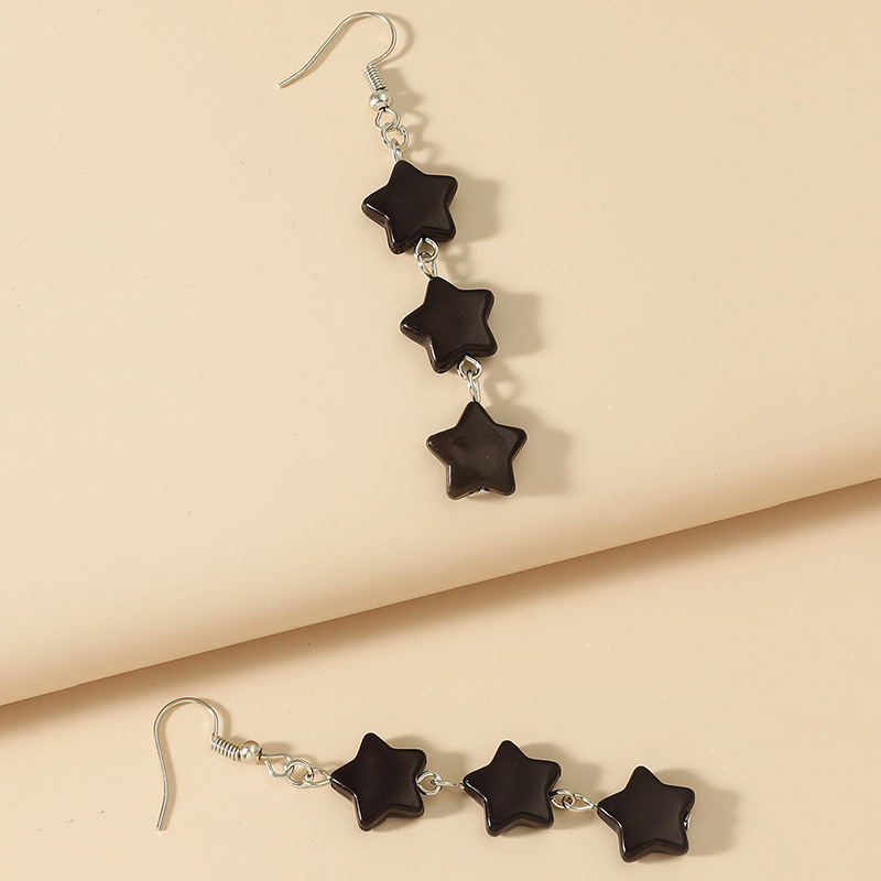 New Color Five-pointed Star Candy Color Butterfly Long Earrings Wholesale Nihaojewelry display picture 6