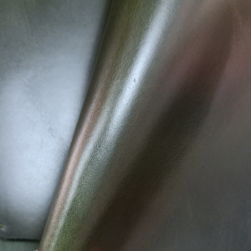 墨绿色油蜡皮1.8-2.0mm可皮具箱包鞋皮标皮料头层牛皮X20