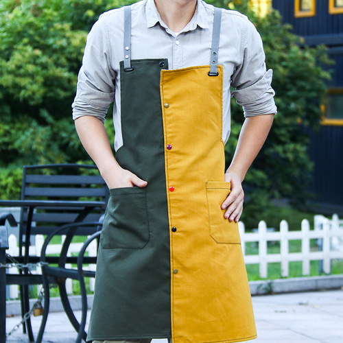 Apron kitchen cooking work cowboy custom logo flower shop restaurant baking men's and women's work clothes children's art students