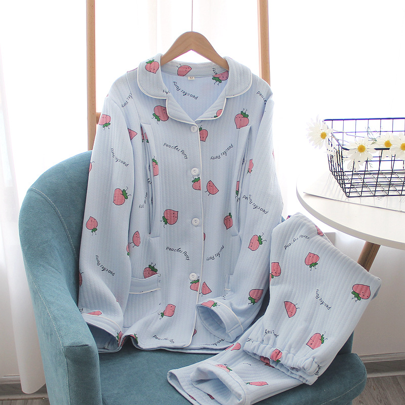 K青桃小襟空気層月子服