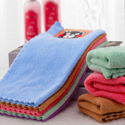 珊瑚绒方巾柔软吸水擦手巾厨房清洁巾多功能巾抹布儿童定制小方巾|ru