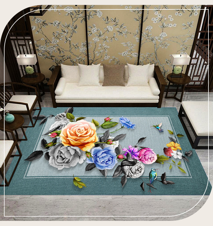 新中式地毯,印花地毯,长方形地毯,地毯地垫,客厅地毯,居家地毯,厨房垫,儿童爬行毯,沙发茶几地毯