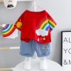 Summer children's rainbow set, sleeves, with short sleeve