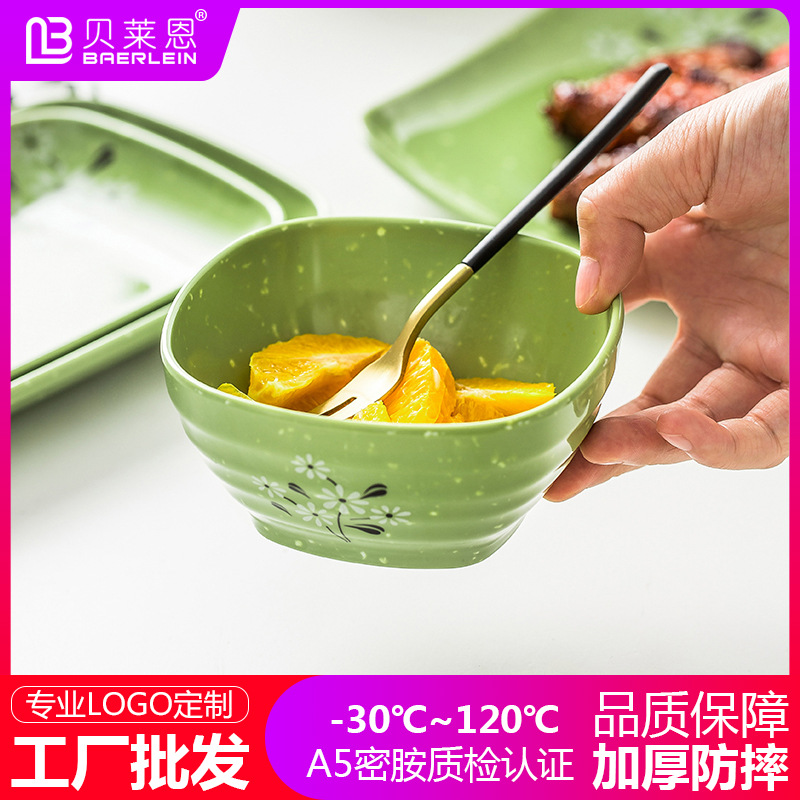 Melamine Hot Pot Swing sets Cutlery Set green Bowl Dish Hook Spoon Rice bowl