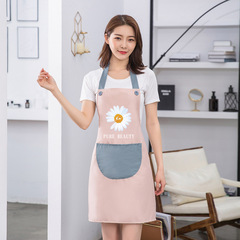 家用廚房小雛菊圍裙 防水防油 無袖掛脖工作服廣告圍裙定製