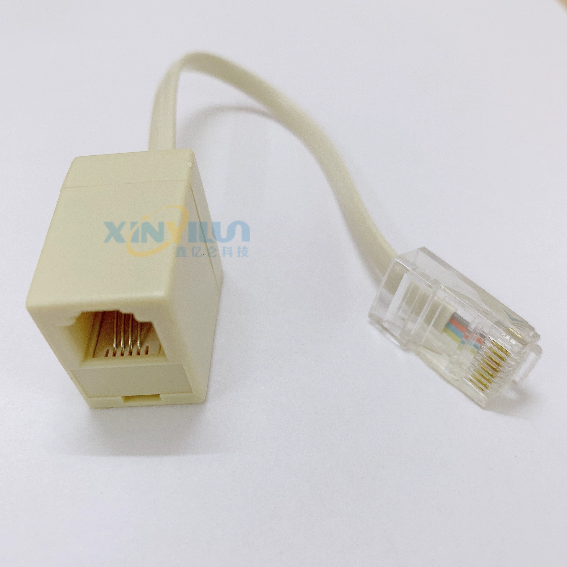 RJ45 к RJ11 Сетевой кабель к телефонной линии 8P к 6P4C Телефонный адаптер 4-жильный адаптер бежевый