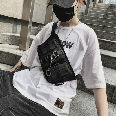 Chaopai work clothes Canvas bag Function Tactical package Schoolboy street Hip hop Vest Cool wind Chest pack
