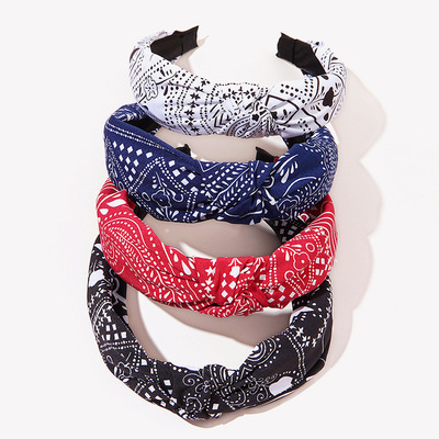 民族风宽边压发腰果打结头箍 头饰洗脸发箍 简约网红外出百搭发饰