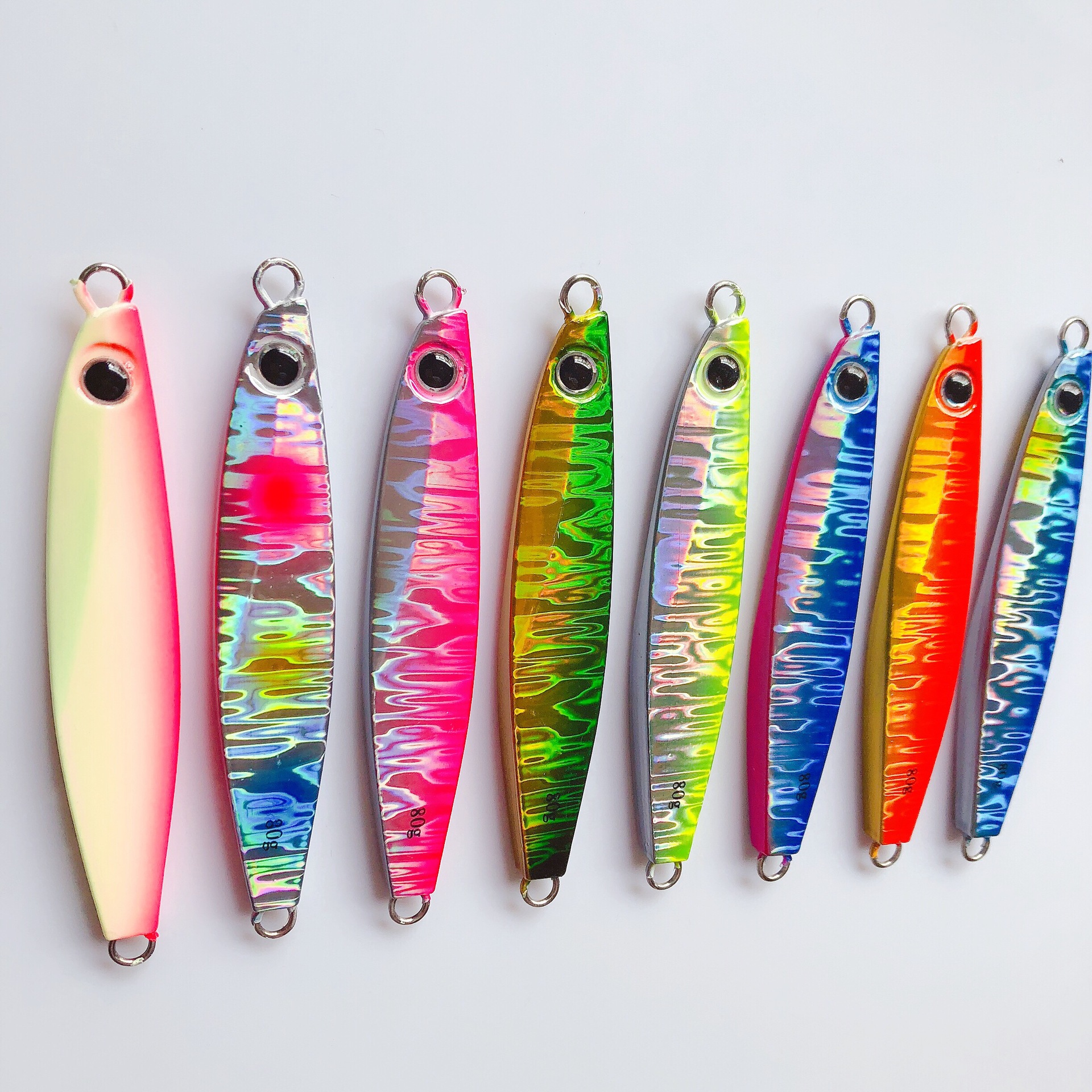 8 colors Sinking Jigging Fishing Lures Metal Spoons Fresh Water Bass Swimbait Tackle Gear