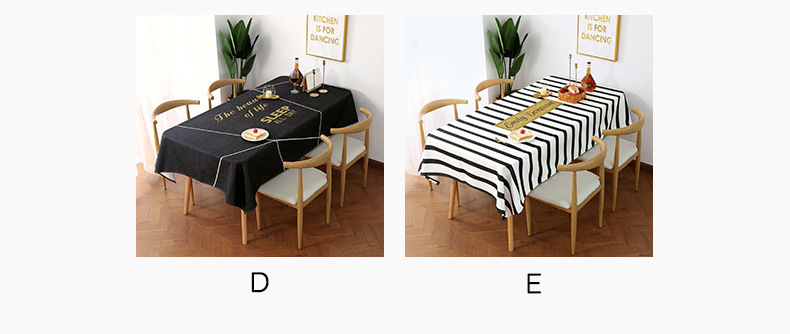 桌布tablecloth北歐ins桌布防水防油棉麻餐桌布小清新長方形格子臺布