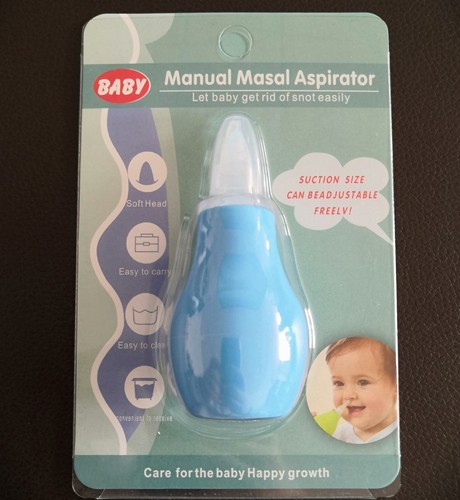 Manual silicone nasal aspirator, nasal aspirator, pump-type baby nasal aspirator, cold and mucus cleaning, with packaging