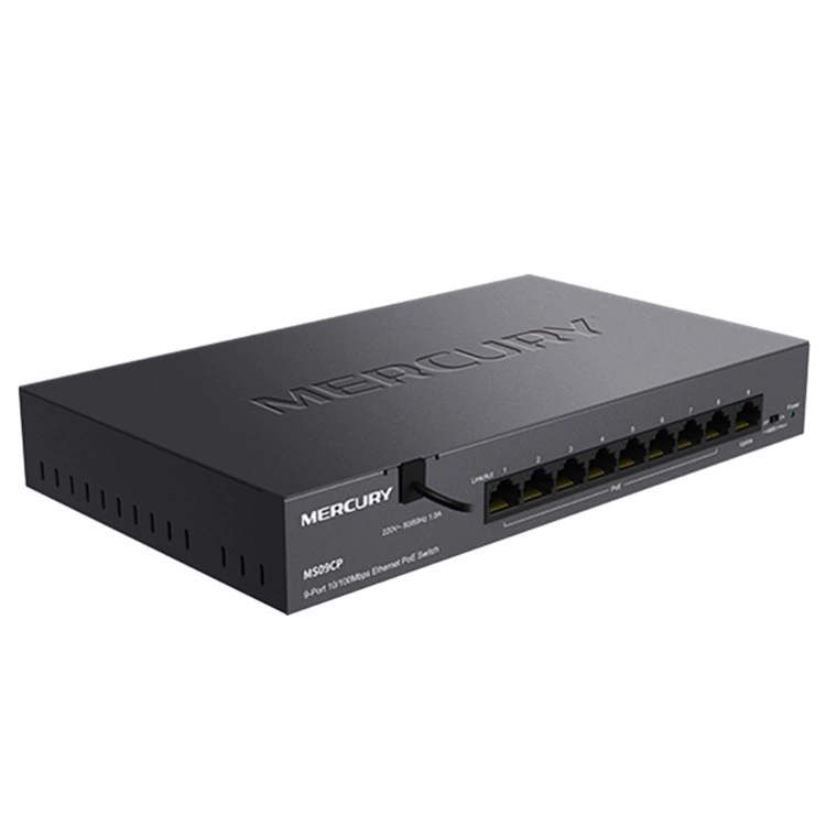 МЕРКУРИ Mercury MS09CP 9-портовый PoE коммутатор с высоким потреблением мощности 83W
