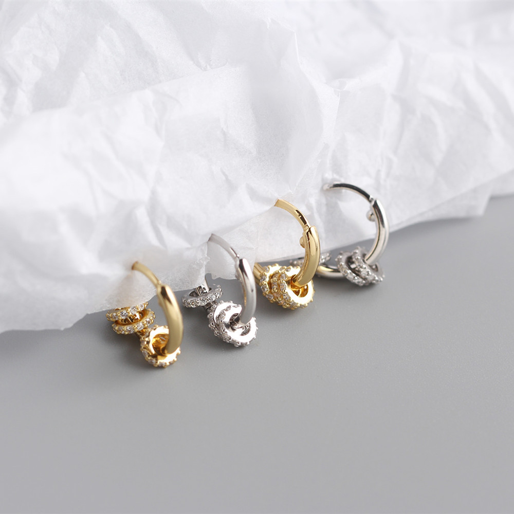 Geometric Original Design Luxurious British Style 925 Sterling Silver Gem Earrings display picture 6