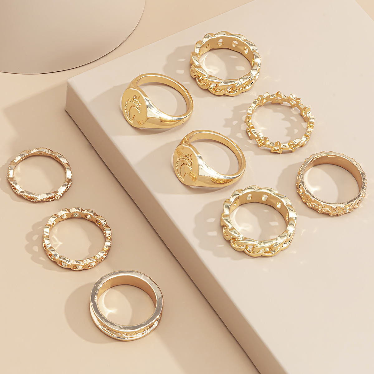 Fashion Moon Alloy Ring Set display picture 9