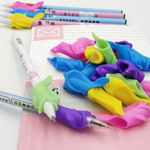 Dolphin fish pen holder silicone pencil holder student writing posture corrector corrector manufacturer wholesale