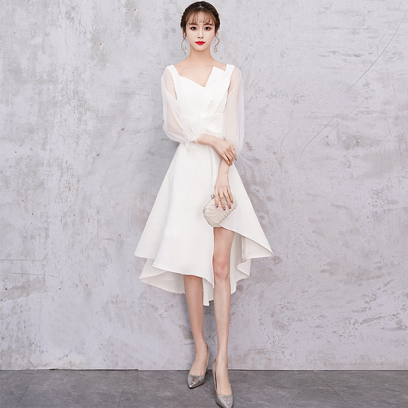 Irregular skirt with transparent sleeves