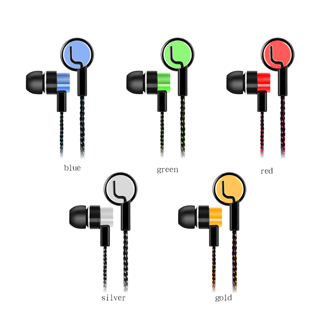 new pattern weave wiring headset In ear Bass Headphones Fully compatible MP3 Android mobile phone currency