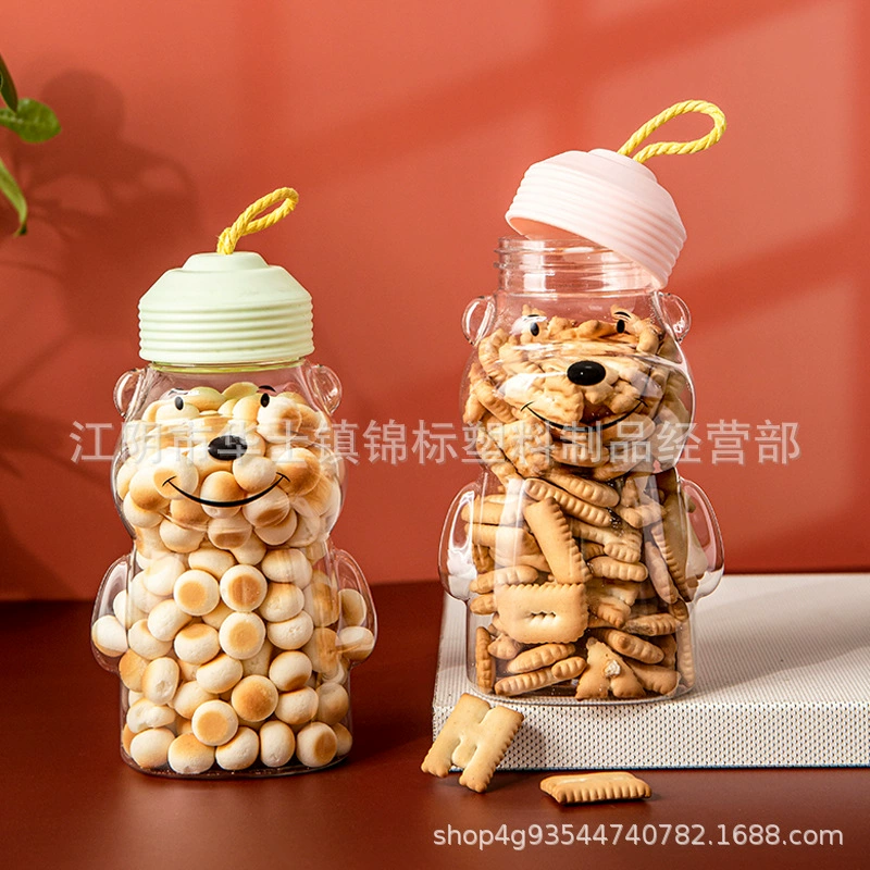 450 мл детское питание медведь упаковка горшок пищевого качества растворимое ведро для печенья бочка специальная бутылка чистая красная бутылка для еды