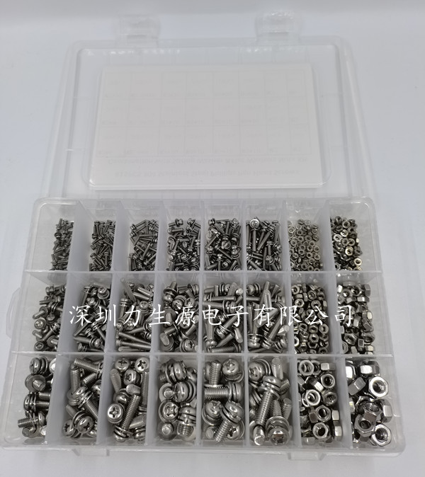 860pcs不锈钢304 十字圆头盘头螺丝配螺母组合套装M2M2.5M3M4M5M6