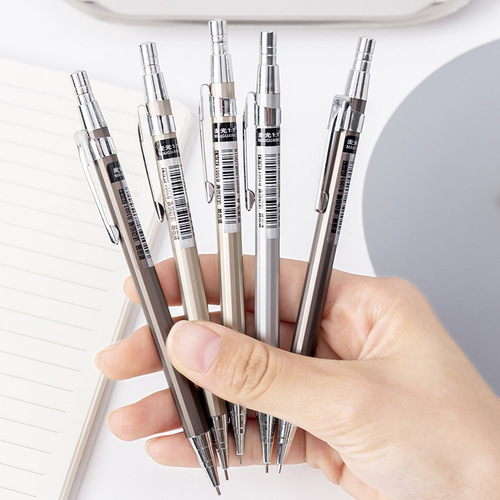 Metal automatic pencil 0.5/0.7mm lead refill student simple push pen office mechanical pencil wholesale