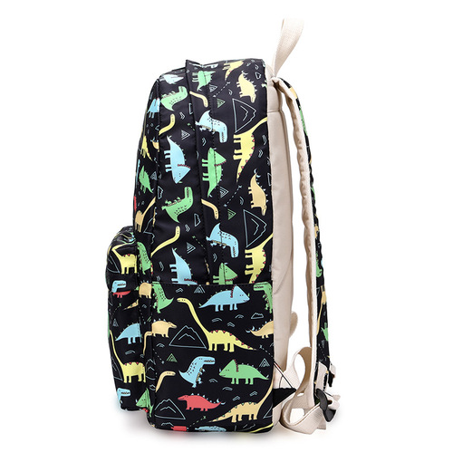 Cross-border elementary school student dinosaur schoolbag female cute cartoon three-piece backpack middle school student light spine protection backpack male