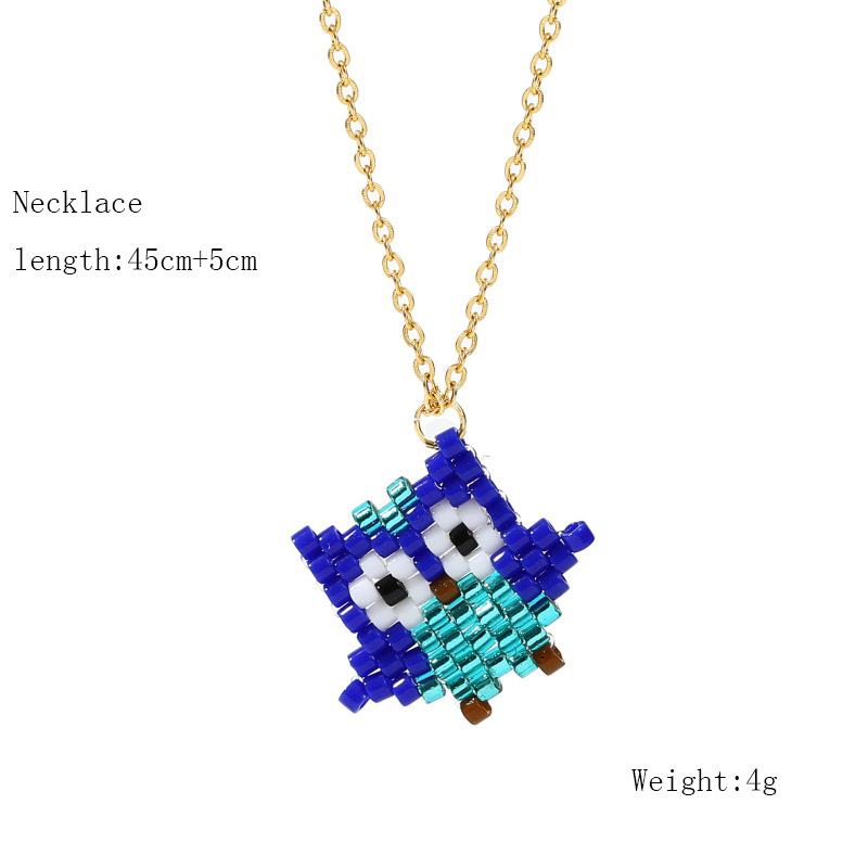 Fashion Hand-woven Owl  Rice Bead Animal Pendant Women's Necklace display picture 1